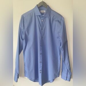 CALVIN KLEIN MENS TSHIRT LONG SLEEVE NON-IRON SLIM FIT COTTON 16 34/35 MAC WASH